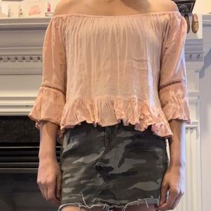 Miami ruffle shirt off the shoulder